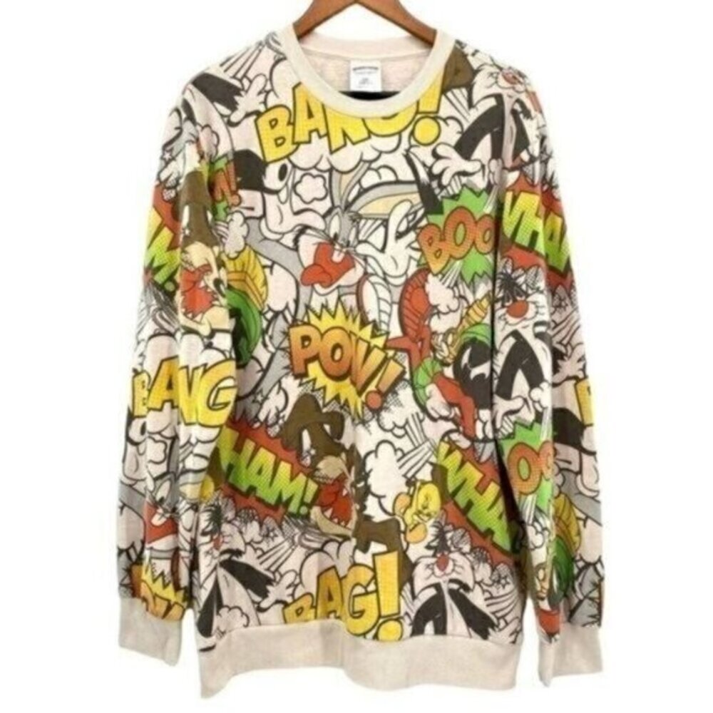 Vintage Men’s Looney Tunes 90s All Over Print Sweatshirt